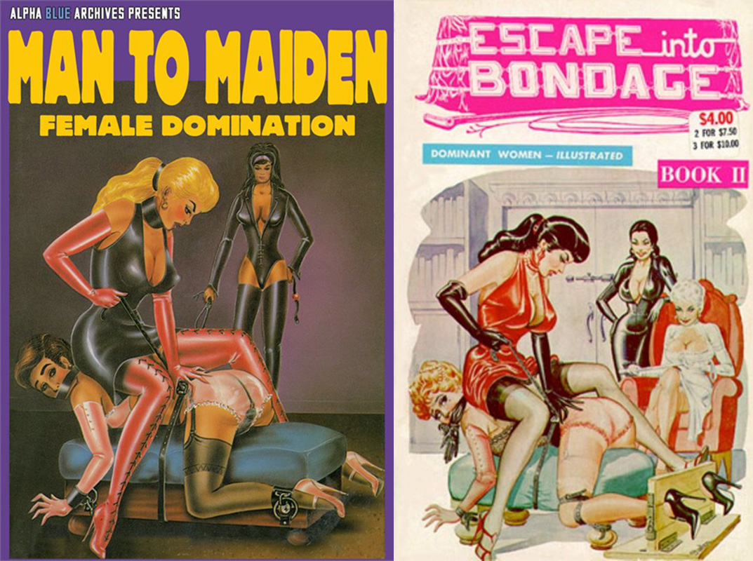Cover art Eric Stanton Escape into Bondage, Man to Maiden cover
